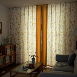 Chevron-Verdunkelungsvorhänge Mit Amerikanischem Blumenmosaik