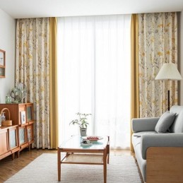 Chevron-Verdunkelungsvorhänge Mit Amerikanischem Blumenmosaik