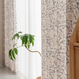 Amerikanischer Bedruckter Vorhang, Maßgefertigt, Vorhang Mit Granatapfelblüte, Polyester