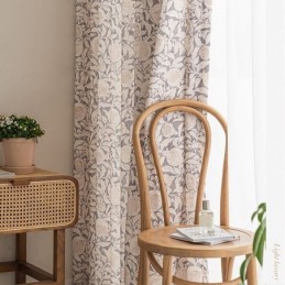 Amerikanischer Bedruckter Vorhang, Maßgefertigt, Vorhang Mit Granatapfelblüte, Polyester