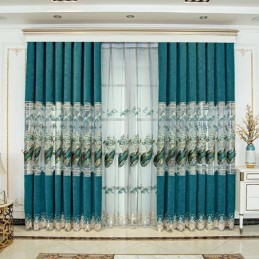 Halbverdunkelungsvorhang, Maßgefertigt, Vorhang Im Chinesischen Stil, Chenille-Pipa-Stickerei Für Wohnzimmer Und Schlafzimmer