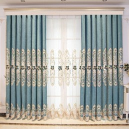 Semi Blackout Vorhänge Europäischen Blumen Stickerei Chenille Für Wohnzimmer