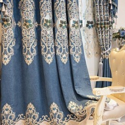 Semi Blackout Vorhänge Europäischen Blumen Stickerei Chenille Für Wohnzimmer