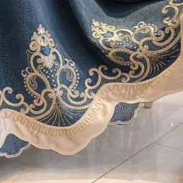 Semi Blackout Vorhänge Europäischen Blumen Stickerei Chenille Für Wohnzimmer