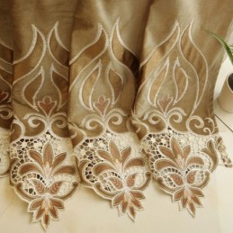 Chenille-Stickerei-Vorhang, Maßgefertigt, Halbverdunkelnd, Europäische Blume, Für Wohnzimmer Und Schlafzimmer