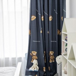 Baumwollvorhang Nach Maß, Vorhang Mit Bären-Print, Kinder-Stil