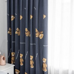 Baumwollvorhang Nach Maß, Vorhang Mit Bären-Print, Kinder-Stil