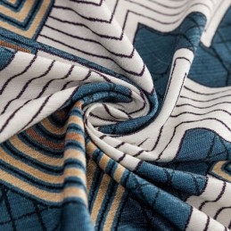 Chenille-Vorhänge, Geometrisch Bedruckt, Nordischer Stil, Verdunkelung