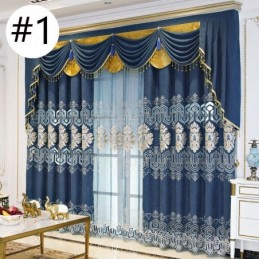 Chenille Halbverdunkelungsvorhang, Maßgefertigt, Vorhang Mit Europäischer Blumenstickerei, Für Wohnzimmer Und Schlafzimmer