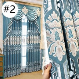 Chenille Halbverdunkelungsvorhang, Maßgefertigt, Vorhang Mit Europäischer Blumenstickerei, Für Wohnzimmer Und Schlafzimmer