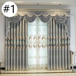 Chenille Halbverdunkelungsvorhang, Maßgefertigt, Vorhang Mit Europäischer Blumenstickerei, Für Wohnzimmer Und Schlafzimmer