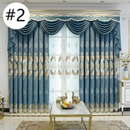 Chenille Halbverdunkelungsvorhang, Maßgefertigt, Vorhang Mit Europäischer Blumenstickerei, Für Wohnzimmer Und Schlafzimmer