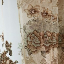 Chenille-Halbverdunkelungsvorhang, Maßgefertigt, Vorhang Im Europäischen Stil, Blumenstickerei Für Wohnzimmer Und Schlafzimmer