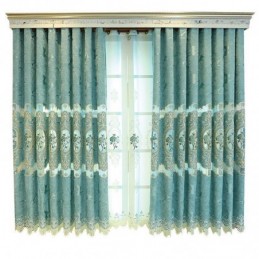 Europäischer Halbverdunkelungsvorhang, Maßgefertigt, Vorhang Mit Blumenstickerei, Chenille, Für Wohnzimmer Und Schlafzimmer