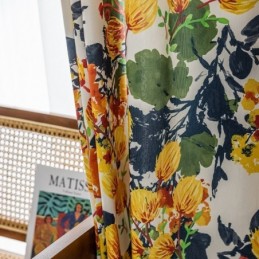 Baumwollgardine Nach Maß, Vorhang Mit Pflanzenmotiv, Nordischer Stil