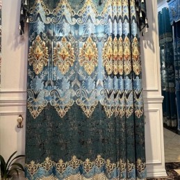 Chenille Halbverdunkelungsvorhang, Maßgefertigt, Vorhang Mit Europäischer Blumenstickerei, Für Wohnzimmer Und Schlafzimmer