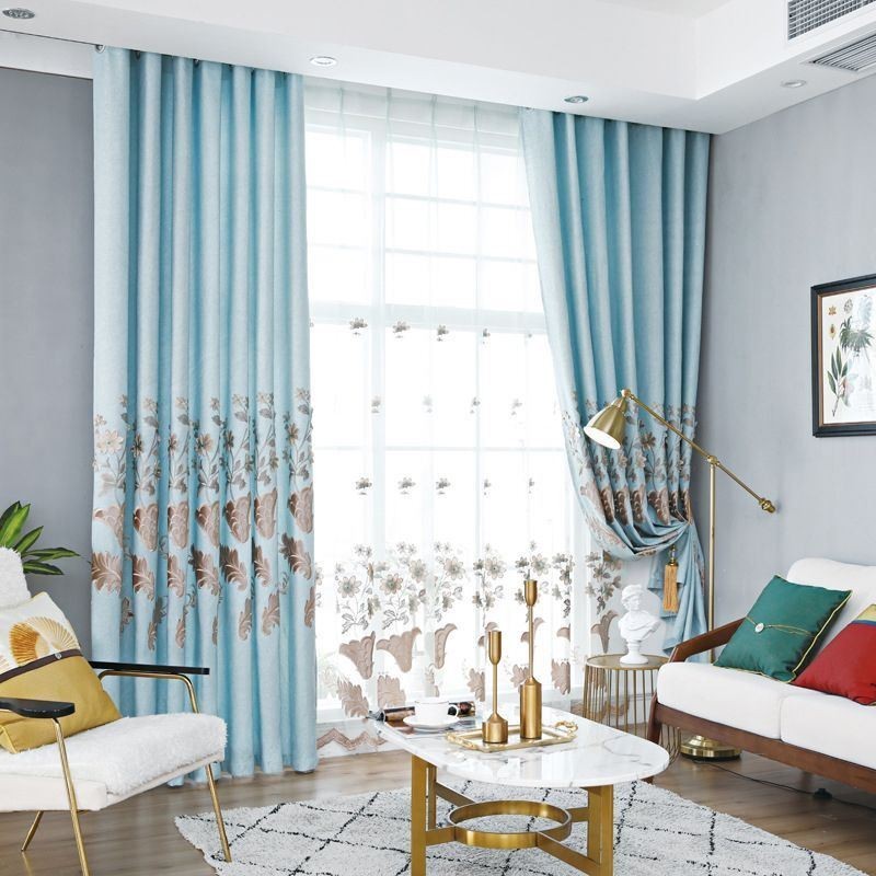 Nordic Blackout Vorhänge Floral Stickerei Für Wohnzimmer Schlafzimmer