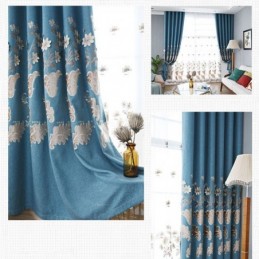 Nordic Blackout Vorhänge Floral Stickerei Für Wohnzimmer Schlafzimmer