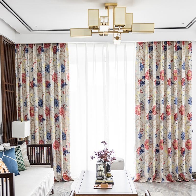 Vorhang Im Nordischen Stil, Maßgefertigt, Vorhang Aus Baumwolle Mit Blumenmuster
