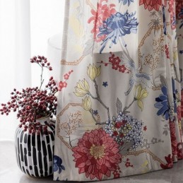 Vorhang Im Nordischen Stil, Maßgefertigt, Vorhang Aus Baumwolle Mit Blumenmuster