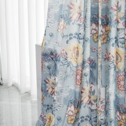Vorhang Im Nordischen Stil, Maßgefertigt, Vorhang Aus Baumwolle Mit Blumenmuster
