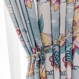 Vorhang Im Nordischen Stil, Maßgefertigt, Vorhang Aus Baumwolle Mit Blumenmuster