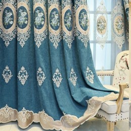 Chenille Stickerei Vorhänge Europäischen Stil Floral Für Wohnzimmer Schlafzimmer