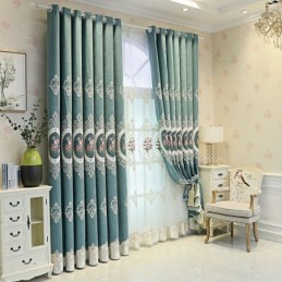 Chenille Stickerei Vorhänge Europäischen Stil Floral Für Wohnzimmer Schlafzimmer