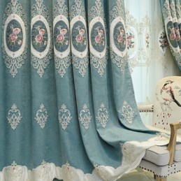 Chenille Stickerei Vorhänge Europäischen Stil Floral Für Wohnzimmer Schlafzimmer
