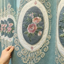 Chenille Stickerei Vorhänge Europäischen Stil Floral Für Wohnzimmer Schlafzimmer