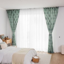 Vorhang Mit Blattdruck, Maßgefertigt, Nordischer Stil, Baumwolle
