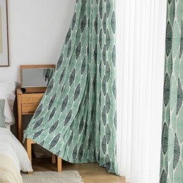 Vorhang Mit Blattdruck, Maßgefertigt, Nordischer Stil, Baumwolle