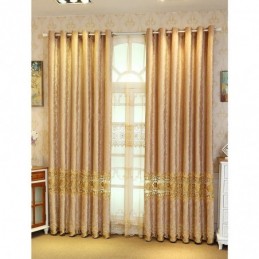 Halbverdunkelungsvorhang, Maßgefertigt, Vorhang Im Chinesischen Stil, Twill-Samt-Stickerei Für Wohnzimmer Und Schlafzimmer