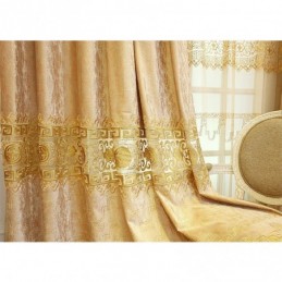 Halbverdunkelungsvorhang, Maßgefertigt, Vorhang Im Chinesischen Stil, Twill-Samt-Stickerei Für Wohnzimmer Und Schlafzimmer