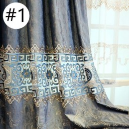 Halbverdunkelungsvorhang, Maßgefertigt, Vorhang Im Chinesischen Stil, Twill-Samt-Stickerei Für Wohnzimmer Und Schlafzimmer