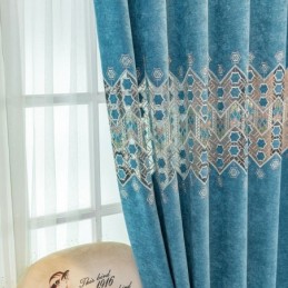 Verdunkelungsvorhang, Maßgefertigt, Vorhang, Geometrische Stickerei, Nordischer Stil, Für Wohnzimmer, Schlafzimmer
