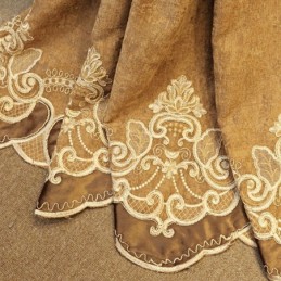 Chenille-Vorhang, Maßgefertigt, Vorhang Mit Europäischer Blumenstickerei Für Wohnzimmer Und Schlafzimmer