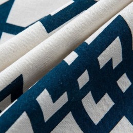 Geometrischer Bedruckter Leinenvorhang Nach Maß, Nordischer Stil, Für Wohnzimmer Und Schlafzimmer