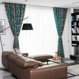 Baumwollgardine Nach Maß, Vorhang Mit Kätzchen-Print, Nordischer Stil