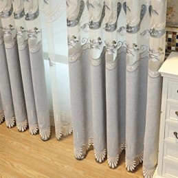 Chenille Semi Blackout Vorhänge Chinesischen Stil Berge Stickerei Für Wohnzimmer Schlafzimmer