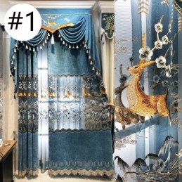 Nordic Chenille Vorhänge Fawn Stickerei Semi Blackout Für Wohnzimmer Schlafzimmer