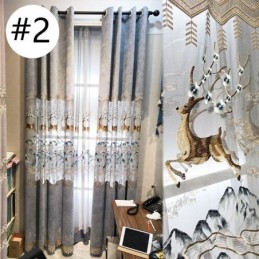 Nordic Chenille Vorhänge Fawn Stickerei Semi Blackout Für Wohnzimmer Schlafzimmer