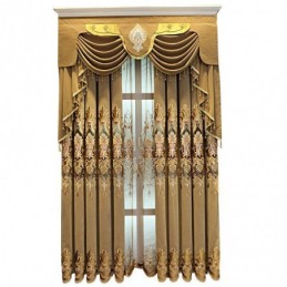 Chenille-Halbverdunkelungsvorhang, Maßgefertigt, Vorhang Mit Europäischer Blumenstickerei, Für Wohnzimmer, Schlafzimmer, Fenster
