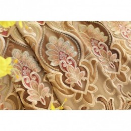 Chenille-Halbverdunkelungsvorhang, Maßgefertigt, Vorhang Mit Europäischer Blumenstickerei, Für Wohnzimmer, Schlafzimmer, Fenster