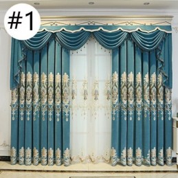 Chenille Halbverdunkelungsvorhang, Maßgefertigter Vorhang, Europäische Blumenstickerei, Fenstervorhang Für Wohnzimmer Und Schlafzimmer