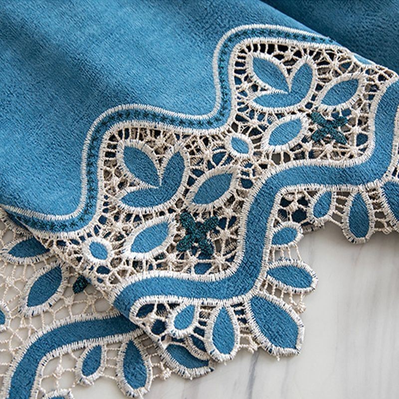 Chenille-Vorhang, Maßgefertigt, Vorhang Mit Europäischer Blumenstickerei, Halbverdunkelnd, Für Wohnzimmer Und Schlafzimmer