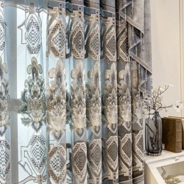 Chenille-Vorhang, Maßgefertigt, Vorhang Mit Europäischer Blumenstickerei, Halbverdunkelnd, Für Wohnzimmer Und Schlafzimmer