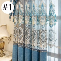 Chenille-Vorhang, Maßgefertigt, Vorhang Mit Europäischer Blumenstickerei, Halbverdunkelnd, Für Wohnzimmer Und Schlafzimmer
