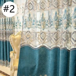 Chenille-Vorhang, Maßgefertigt, Vorhang Mit Europäischer Blumenstickerei, Halbverdunkelnd, Für Wohnzimmer Und Schlafzimmer