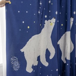 Baumwollgardine Nach Maß, Kindergardine, Eisbär-Print